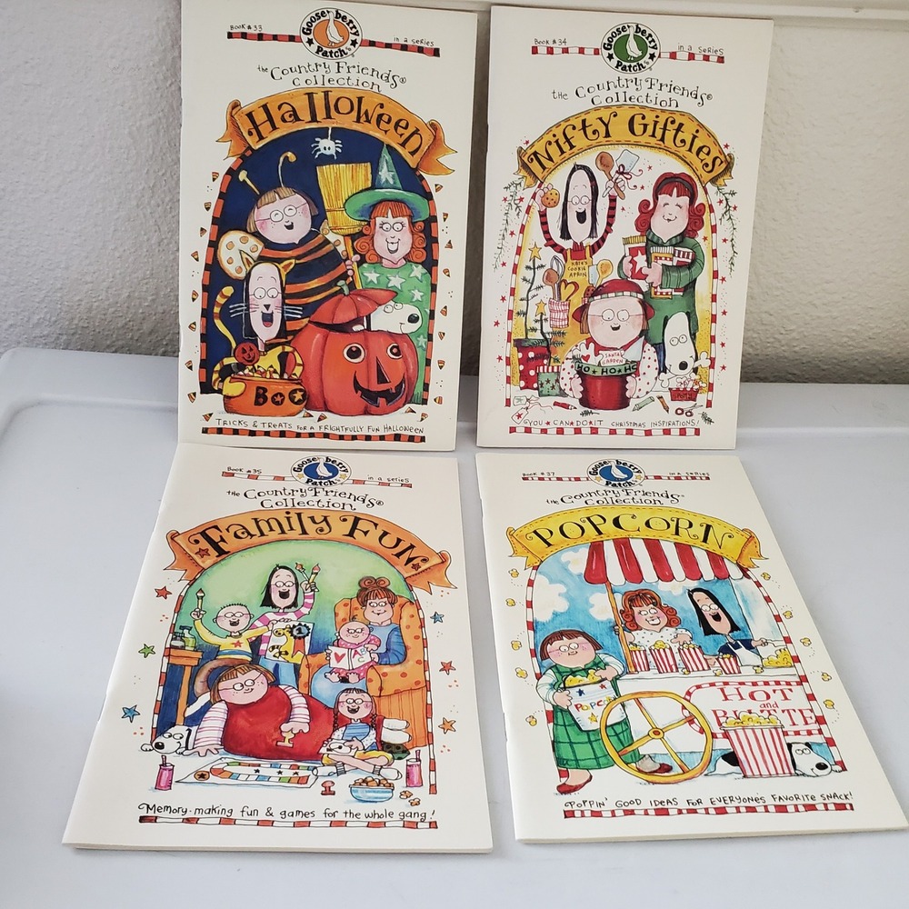 Gooseberry Patch Country Friends Collection Booklets Lot of 4 Halloween Popcorn